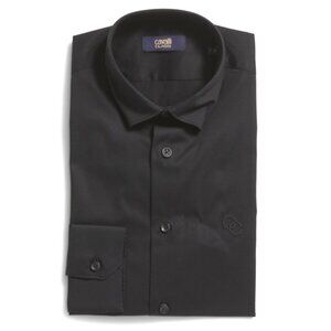 CAVALLI CLASS Slim Fit Textured Solid Shirt Size 16.5